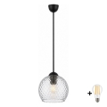 BRILAGI - LED-riippuvalaisin vaijerilla RETRO GLASS 1xE27/60W/230V halkaisija 18 cm musta/savunharmaa
