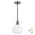 BRILAGI - LED riippuvalaisin vaijerilla RETRO GLASS 1xE27/60W/230V halkaisija 20 cm musta/valkoinen