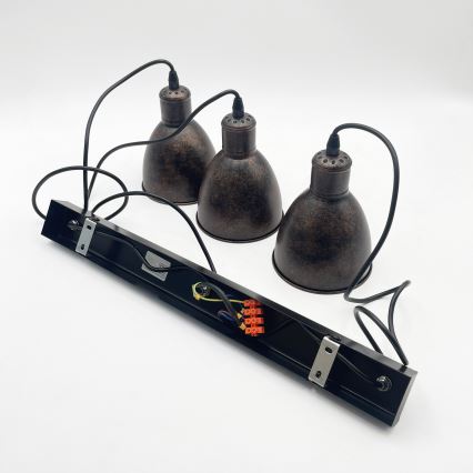 BRILAGI - LED-riippuvalaisin vaijerilla RIDDY 3xE27/60W/230V kupari/patina