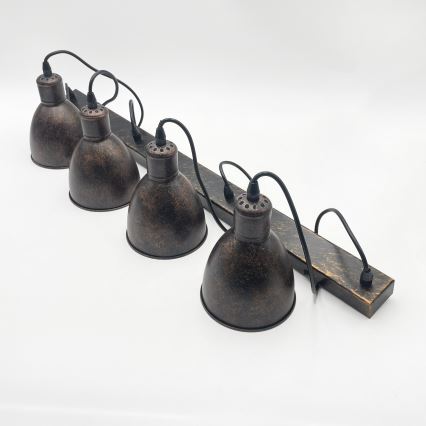 Brilagi - LED-riippuvalaisin vaijerilla RIDDY 4xE27/60W/230V kupari/patina