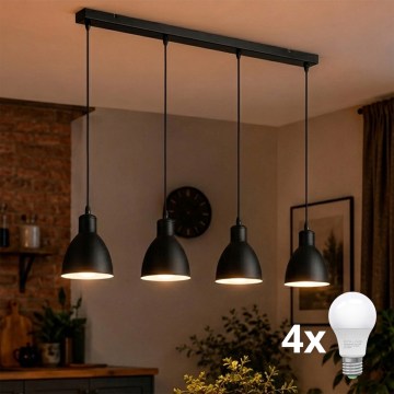 Brilagi - LED-riippuvalaisin vaijerilla RIDDY 4xE27/60W/230V musta