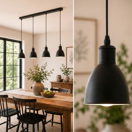 Brilagi - LED-riippuvalaisin vaijerilla RIDDY 4xE27/60W/230V musta