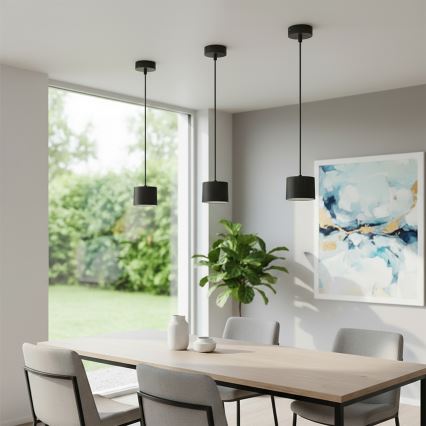 Brilagi - LED Riippuvalaisin vaijerilla STRIPY 1xGX53/15W/230V musta