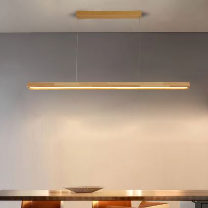 Brilagi - LED-riippuvalaisin vaijerilla UMEA WOOD LED/30W/230V 120 cm puu