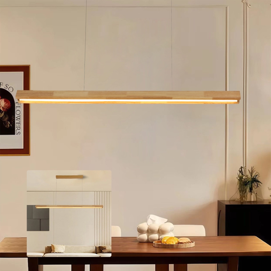 Brilagi - LED-riippuvalaisin vaijerilla UMEA WOOD LED/30W/230V 120 cm puu