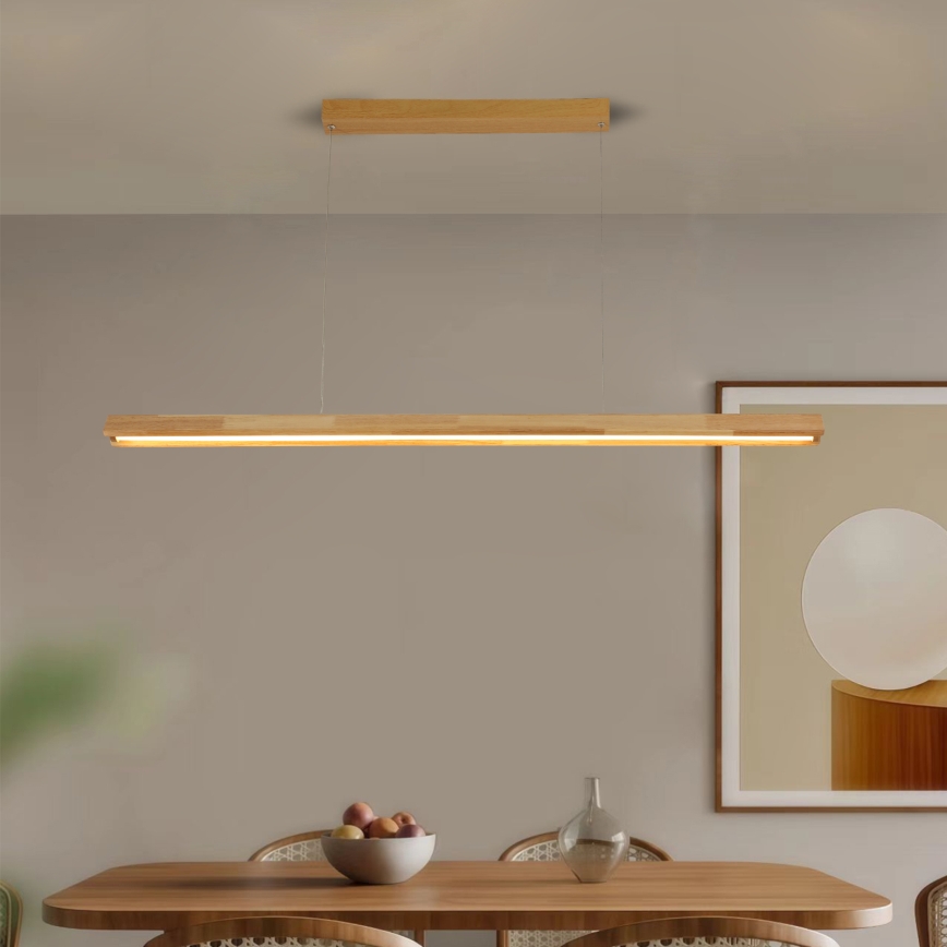 Brilagi - LED-riippuvalaisin vaijerilla UMEA WOOD LED/30W/230V 120 cm puu
