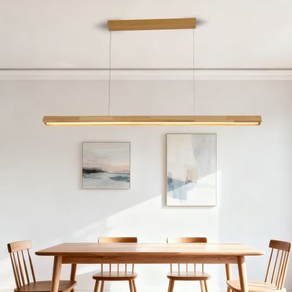 Brilagi - LED-riippuvalaisin vaijerilla UMEA WOOD LED/30W/230V 120 cm puu