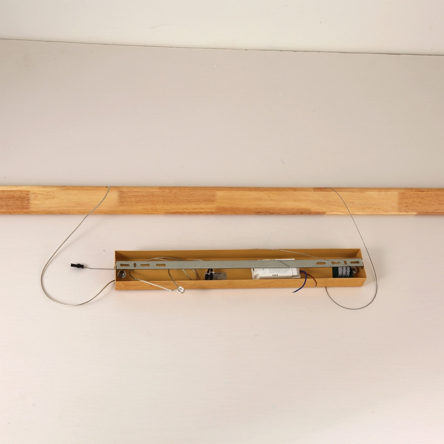 Brilagi - LED-riippuvalaisin vaijerilla UMEA WOOD LED/30W/230V 120 cm puu