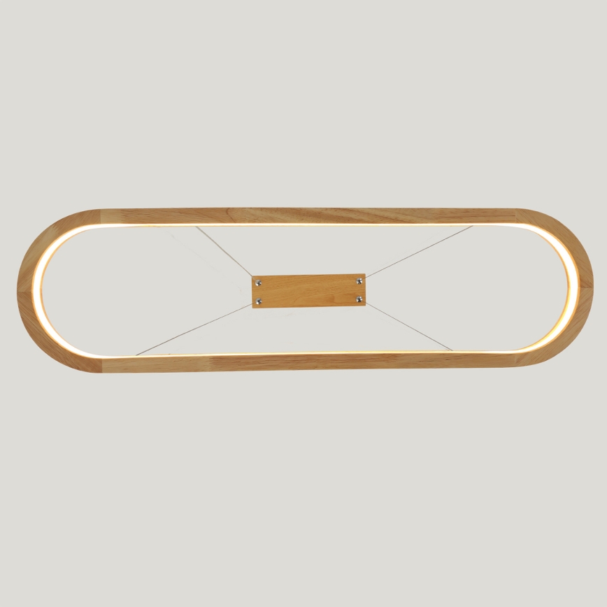 Brilagi - LED-riippuvalaisin vaijerilla UMEA WOOD LED/30W/230V 70x20 cm puinen