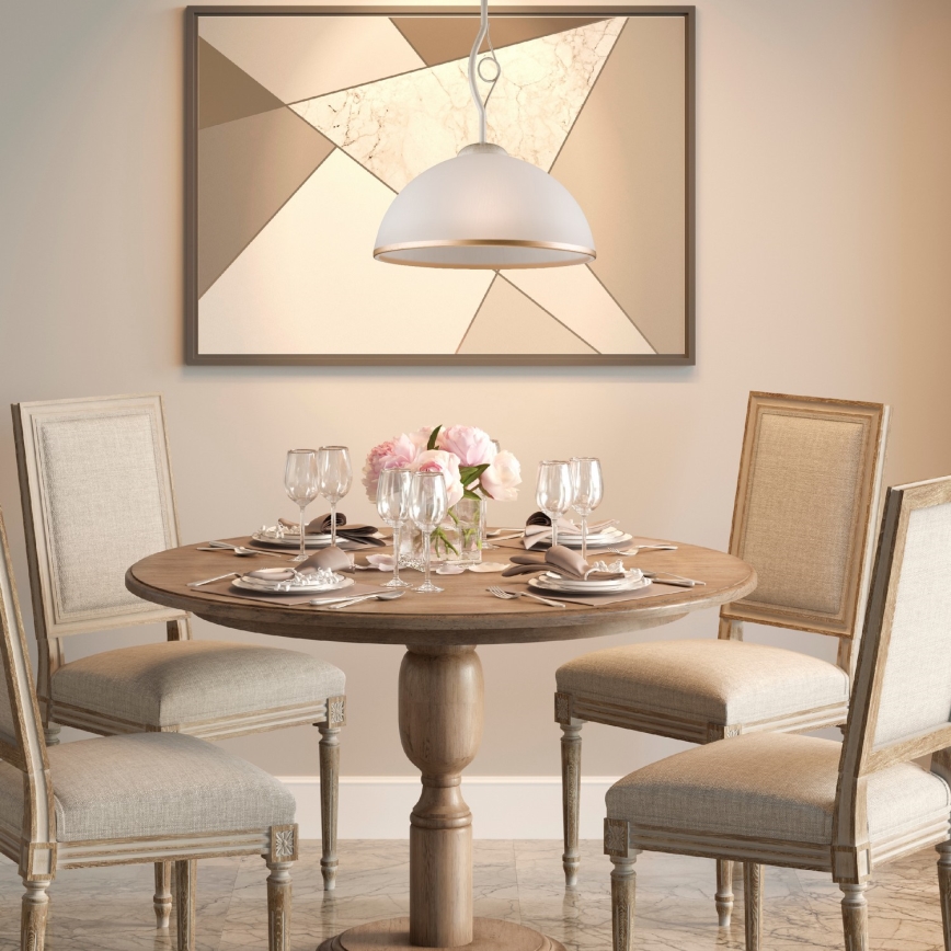 Brilagi - LED-riipuskattokruunu ANTICO 1xE27/60W/230V valkoinen patina