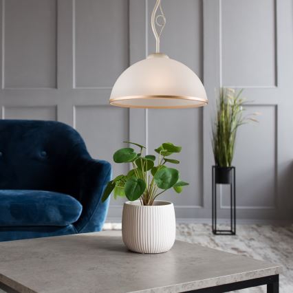 Brilagi - LED-riipuskattokruunu ANTICO 1xE27/60W/230V valkoinen patina