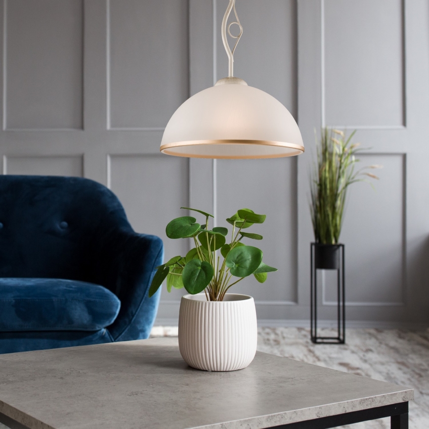 Brilagi - LED-riipuskattokruunu ANTICO 1xE27/60W/230V valkoinen patina