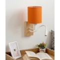 Brilagi - LED-säädettävä seinävalaisin NUBILA WOOD 1xE27/25W/230V + LED/3W tammi/valkoinen/oranssi