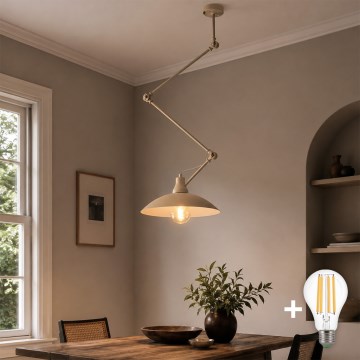 BRILAGI - LED-säädettävä varrellinen kattovalaisin IRONBEAM 1xE27/60W/230V beige