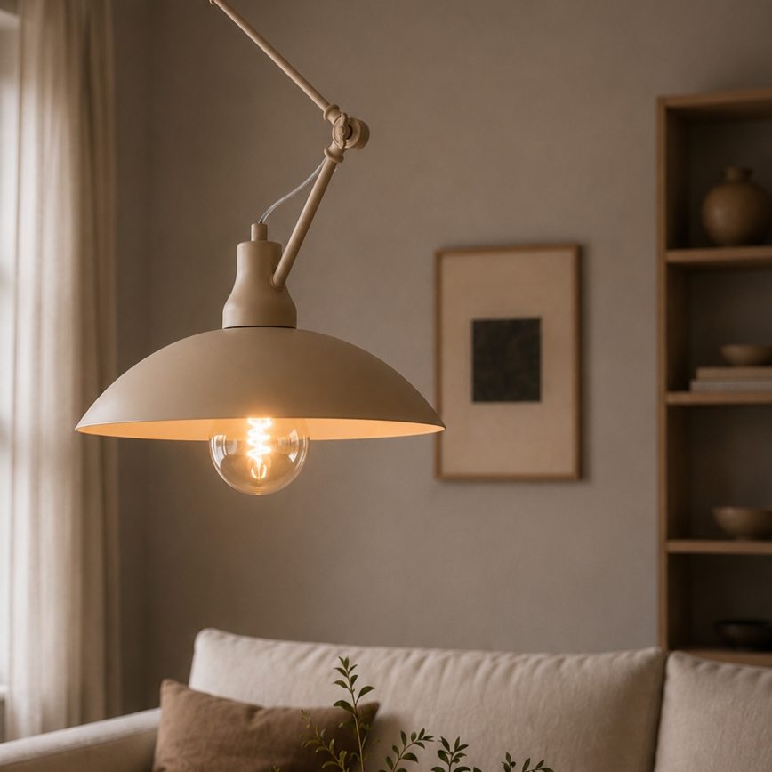 BRILAGI - LED-säädettävä varrellinen kattovalaisin IRONBEAM 1xE27/60W/230V beige