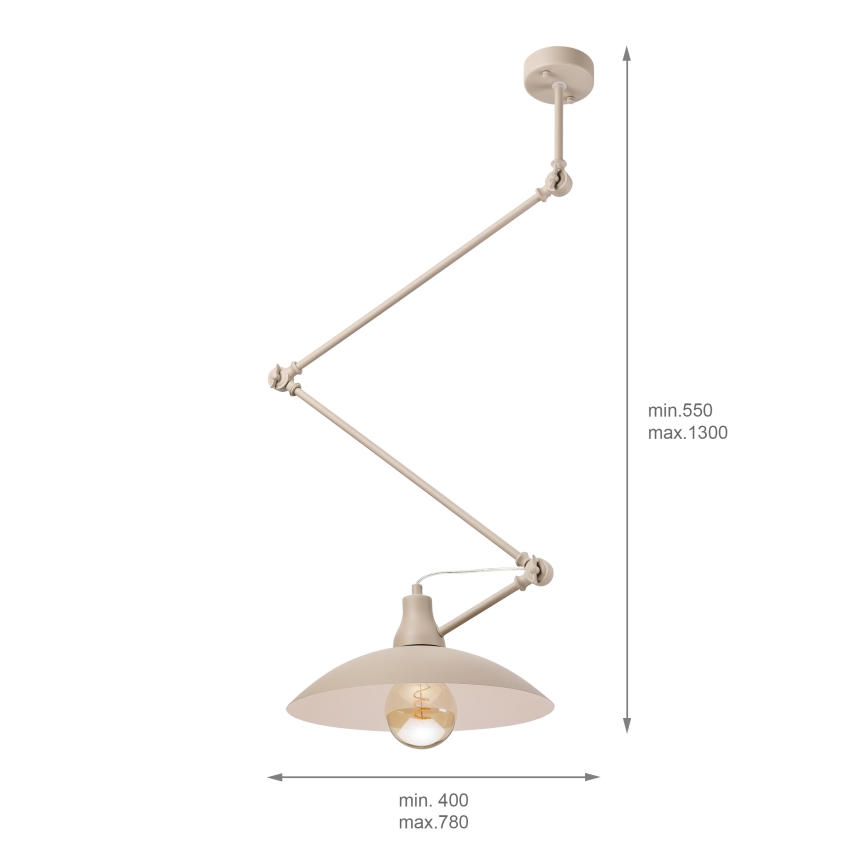 BRILAGI - LED-säädettävä varrellinen kattovalaisin IRONBEAM 1xE27/60W/230V beige