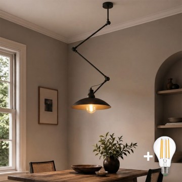 BRILAGI - LED-säädettävä varrellinen kattovalaisin IRONBEAM 1xE27/60W/230V musta