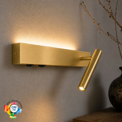 BRILAGI - LED-seinäkohdevalaisin ARLIX LED/3W/230V + LED/7W kullanvärinen CRI 90