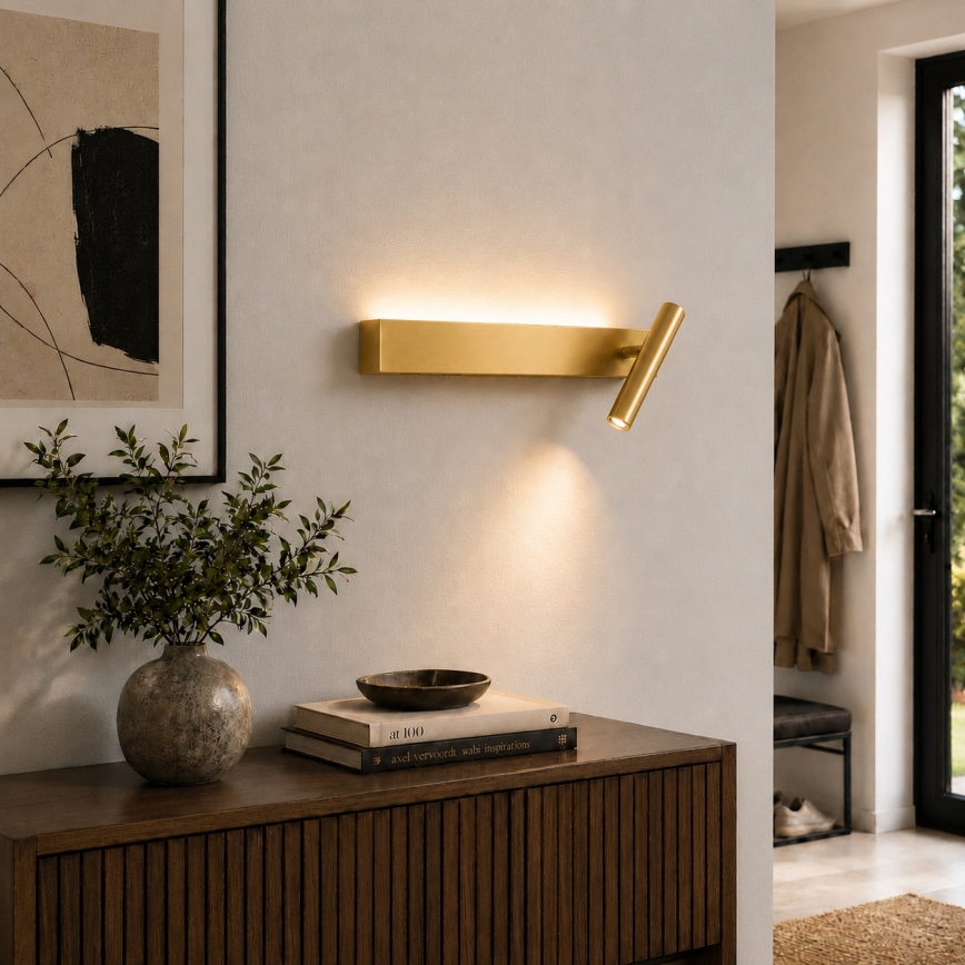BRILAGI - LED-seinäkohdevalaisin ARLIX LED/3W/230V + LED/7W kullanvärinen CRI 90