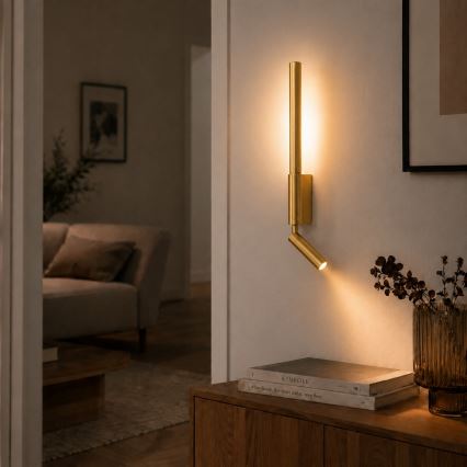 BRILAGI - LED seinäkohdevalaisin VIXON LED/3W/230V + LED/5W kultainen CRI 90