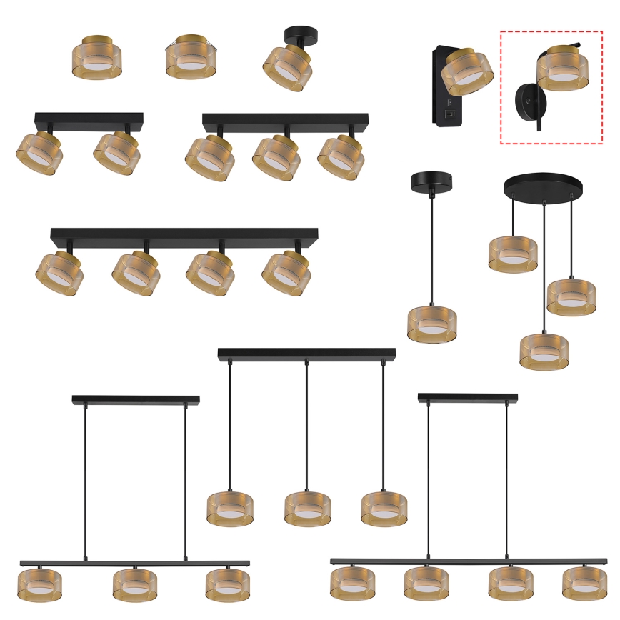 Brilagi - LED Seinälamppu AURA LUX 1xGX53/30W/230V musta/kulta