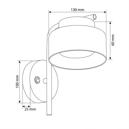 Brilagi - LED Seinälamppu AURA LUX 1xGX53/30W/230V musta/kulta