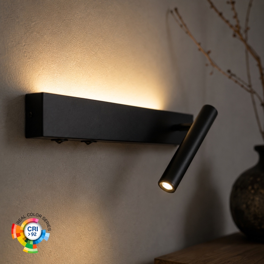 BRILAGI - LED-seinäspotti ARLIX LED/3W/230V + LED/7W musta CRI 90