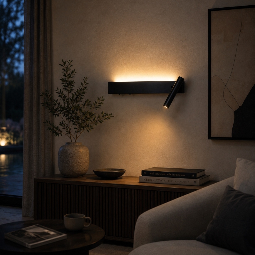 BRILAGI - LED-seinäspotti ARLIX LED/3W/230V + LED/7W musta CRI 90