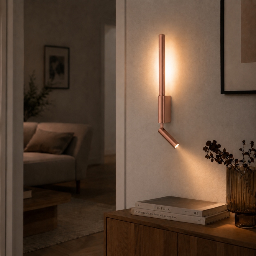 BRILAGI - VIXON LED-seinäspotti LED/3W/230V + LED/5W pronssi CRI 90