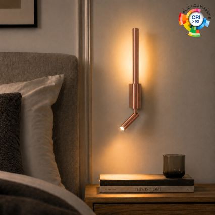 BRILAGI - VIXON LED-seinäspotti LED/3W/230V + LED/5W pronssi CRI 90