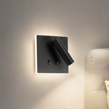 BRILAGI - LED Seinäspotti ZAYA DOUBLE LED/8W/230V + LED/3W musta