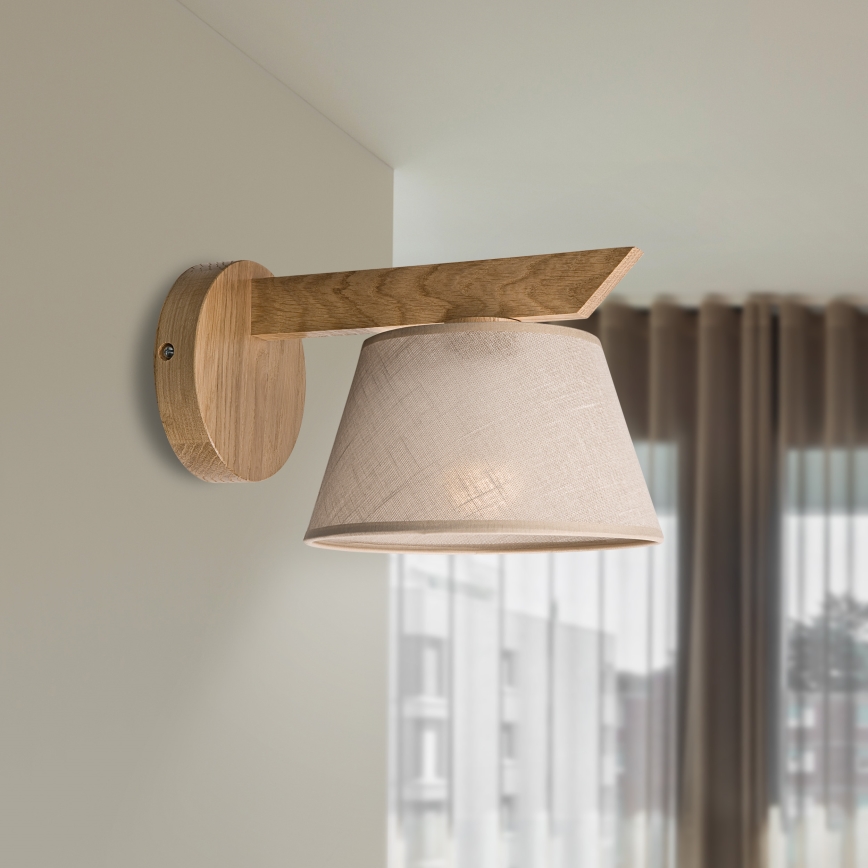 Brilagi - LED  Seinävalaisin ANTHONY 1xE14/40W/230V tammi/beige
