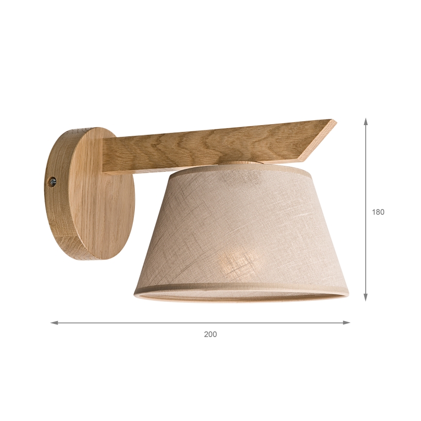 Brilagi - LED  Seinävalaisin ANTHONY 1xE14/40W/230V tammi/beige