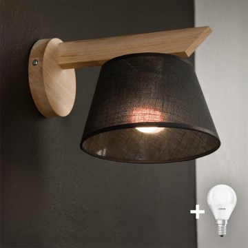 Brilagi - LED  Seinävalaisin ANTHONY 1xE14/40W/230V tammi/musta