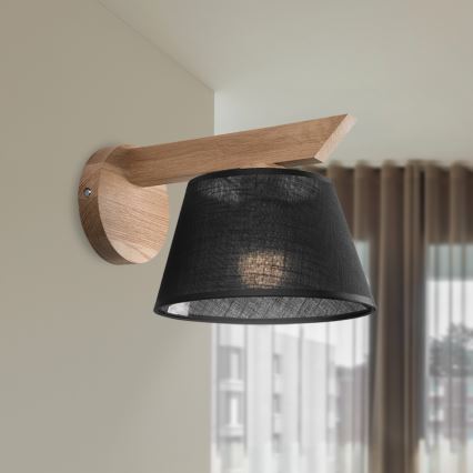 Brilagi - LED  Seinävalaisin ANTHONY 1xE14/40W/230V tammi/musta