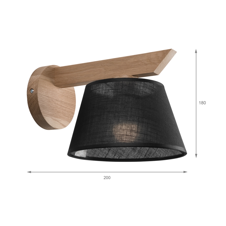 Brilagi - LED  Seinävalaisin ANTHONY 1xE14/40W/230V tammi/musta