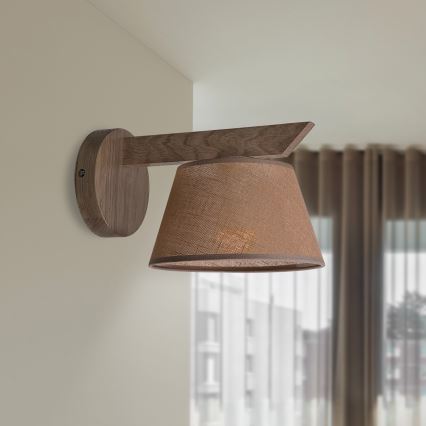 Brilagi - LED Seinävalaisin ANTHONY 1xE14/40W/230V tammi-pähkinä/ruskea