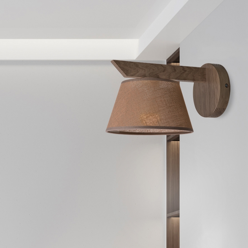 Brilagi - LED Seinävalaisin ANTHONY 1xE14/40W/230V tammi-pähkinä/ruskea