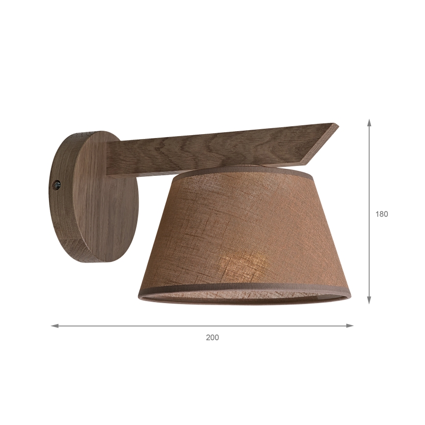 Brilagi - LED Seinävalaisin ANTHONY 1xE14/40W/230V tammi-pähkinä/ruskea