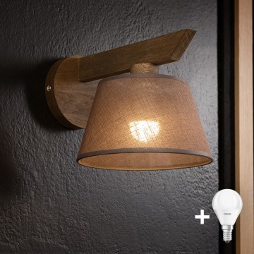 Brilagi - LED Seinävalaisin ANTHONY 1xE14/40W/230V tammi-pähkinä/ruskea