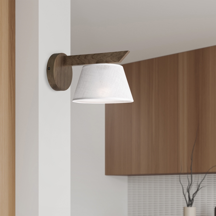 Brilagi - LED Seinävalaisin ANTHONY 1xE14/40W/230V tammi-pähkinä/valkoinen