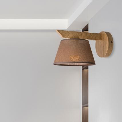 Brilagi - LED  Seinävalaisin ANTHONY 1xE14/40W/230V tammi/ruskea