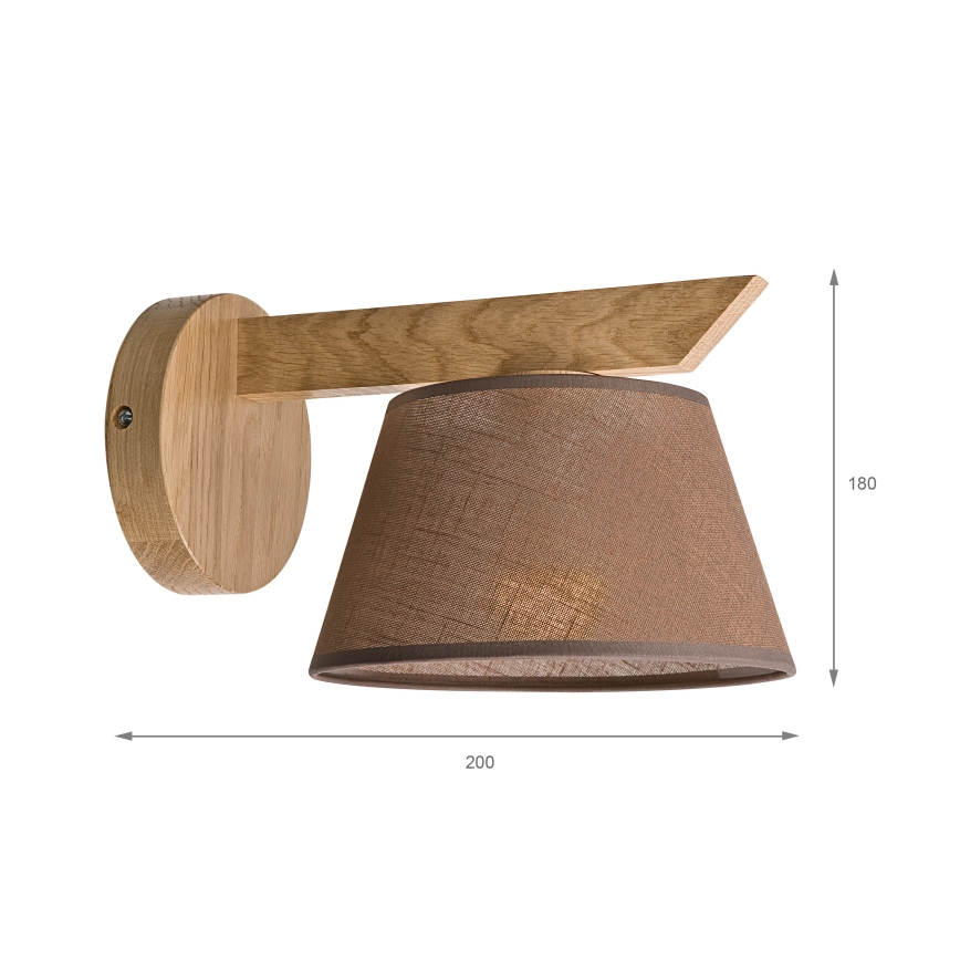 Brilagi - LED  Seinävalaisin ANTHONY 1xE14/40W/230V tammi/ruskea