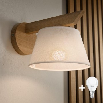 Brilagi - LED  Seinävalaisin ANTHONY 1xE14/40W/230V tammi/valkoinen