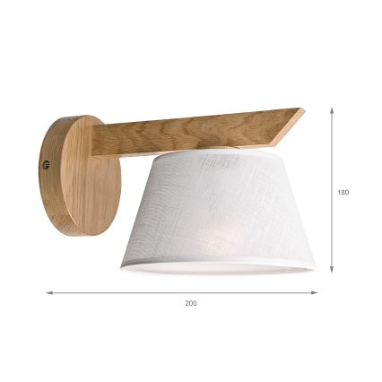 Brilagi - LED  Seinävalaisin ANTHONY 1xE14/40W/230V tammi/valkoinen