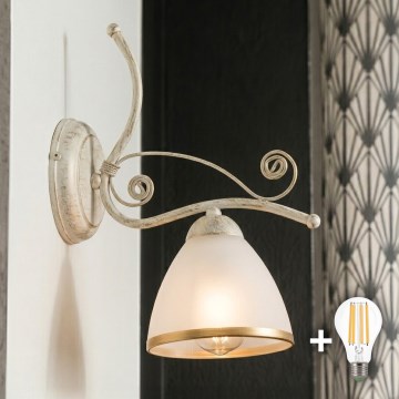 Brilagi - LED-seinävalaisin ANTICO 1xE27/60W/230V valkoinen patina