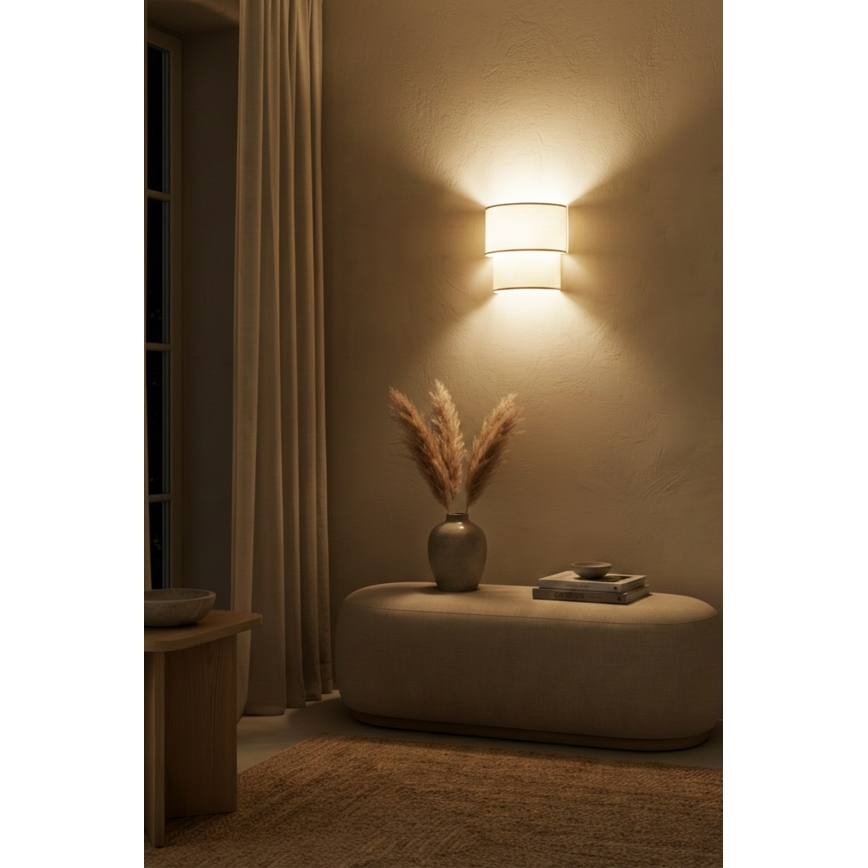 Brilagi - LED-seinävalaisin BOHO ECO 1xE27/10W/230V kermanvärinen