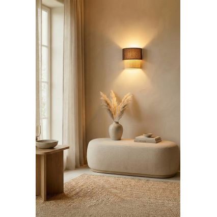Brilagi - LED-seinävalaisin BOHO ECO 1xE27/10W/230V ruskea/kerma