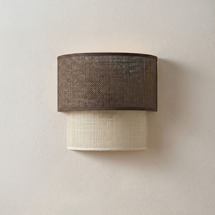 Brilagi - LED-seinävalaisin BOHO ECO 1xE27/10W/230V ruskea/kerma