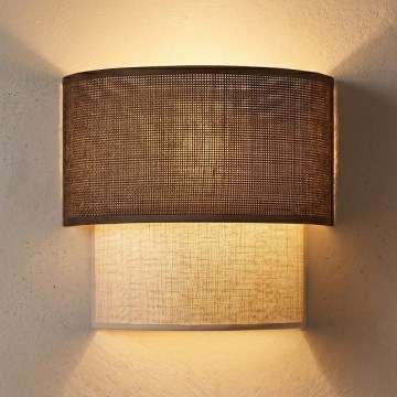 Brilagi - LED-seinävalaisin BOHO ECO 1xE27/10W/230V ruskea/kerma